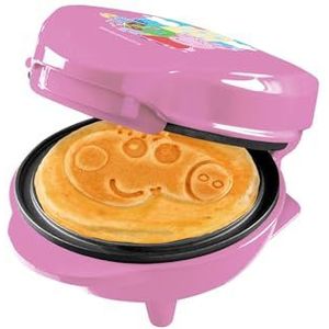 Peppa Pig wafelijzer, mini-wafelijzer in uniek Peppa Pig design, voor kinderverjaardagen, Pasen & Kerstmis, incl. waarschuwingslicht, wafelgrootte: Ø 10 cm, officieel gelicentieerd product, kleur: