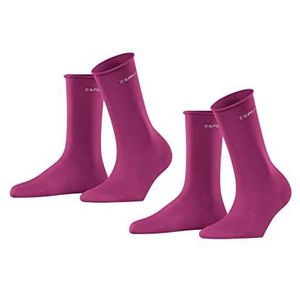 ESPRIT Dames Basic Pure 2-Pack Biologisch katoen versterkte damessokken zonder patroon ademend dun eenkleurig in 2 paar sokken, lila (lipstick Pink 8528), 35-38 (2-pack)