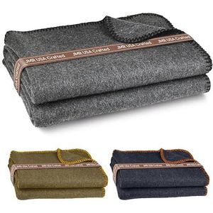 Jmr Usa Inc. Militaire wollen deken voor kamperen, noodgevallen en dagelijks gebruik, brandvertragend, extra dikke en warme outdoor wollen deken, 70% wol, grijs, maat 62 x 84.