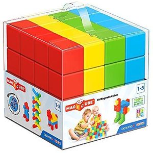 GEOMAG - MAGICUBE - 64 Blokken - Magnetisch Bouwspel voor Kinderen vanaf 1 Jaar - Gekleurde Bouwblokken - Gemaakt in Zwitserland - Magnetisch Montessori Educatief Spel - Vroeg Leren