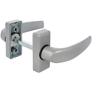 Amig - Rozetgreep voor deuren, model Delta, 121 x 72 mm, vierkant 8 mm, elegant en eenvoudig design, ergonomische handgreep, aluminium zilver