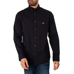 GANT Heren REG POPLIN Shirt Klassiek hemd, Zwart, Standaard, zwart, L