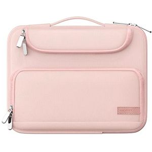 MoKo 9-11 Inch Tablet Sleeve Case, Fits iPad air 5 10.9"" 2022, iPad Pro 11 M2 2022-2018, iPad 9/8/7th Gen 10.2, Tab S8 11"", Waterproof Polyester Bag with Double Pockets, Retractable Handle, Pink