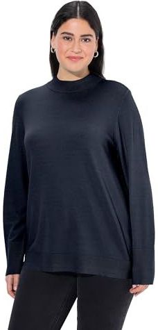 Ulla Popken - Trui - Marine - Lange Mouwen - Normale Pasvorm