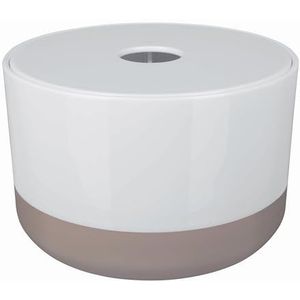 Spirella Cosmetica-organizer Moji met individueel verstelbare vakken, opbergdoos voor make-up en sieraden, 15 x 9 cm, met deksel, wit/taupe