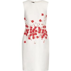 APART etui-jurk met felrode 3D-bloemen geborduurd, crme-rood, 34