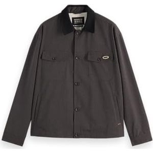 Scotch & Soda Heren Melange Shirt Jacket, dark grey melange, S