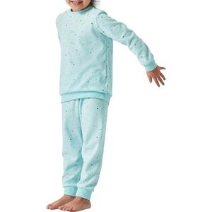 Schiesser Meisjespyjama lang – eenhoorn, sterren, stippen, bosmotieven en heksen – organisch katoenen pyjamaset, Mint I, 128 cm