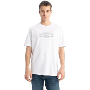 DeFacto Heren B5068ax T-shirt, wit, M, Wit, M