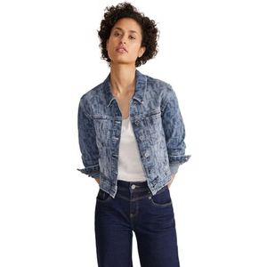 Street One Dames denim jas, Indigo Laser Coat, laser indigo wash, 44