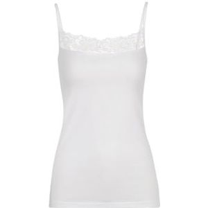 Trigema Onderhemd met spaghettibandjes voor dames met kant, wit, XL