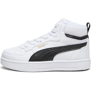 PUMA Tieners Caven 2.0 Mid Sneakers, Puma White PUMA Black Gold, 34.5 EU