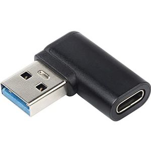 PremiumCord Adapter USB-C naar USB 3.0 A, bus naar stekker, gebogen stekker, supersnelheid ​​5 Gbit/s, kleur: zwart