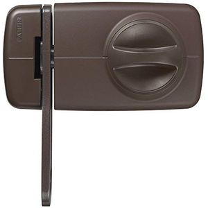 ABUS Extra deurslot 7030 met blokkeerbeugel en draaiknop, van assen op en afsluitbaar, extra beveiliging voor huisdeuren, bruin, 53274