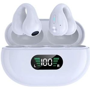 PRENDELUZ Witte hoofdtelefoon met beengeleiding, open oor, bluetooth