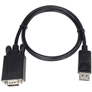PremiumCord Adapterkabel DisplayPort naar VGA M/M 1 m, DP, compatibel met video FULL HD 1080p 60Hz, zwart