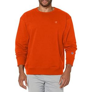 Champion Powerblend Fleece Crew Sweatshirt voor heren, Kleur: oranje, S