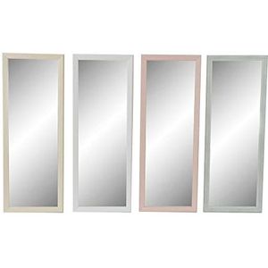 DKD Home Decor Wandspiegel, glas, beige, roze, groen, polystyreen (36 x 2 x 95,5 cm) (4 stuks)