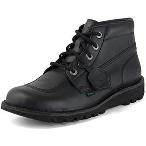 Kickers Kick Hi Classic Enkellaarzen, Vegan, Extra comfortabel, extra duurzaamheid, kwaliteit, zwart, unisex, Zwart, 42 EU