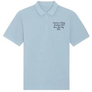 AMERICAN COLLEGE USA Hemelsblauw poloshirt voor heren, maat L, Hemelsblauw, L