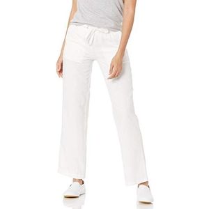 Amazon Essentials Damesbroek van linnenmix met trekkoord en wijde pijpen (verkrijgbaar in grote maten), helder wit, XL
