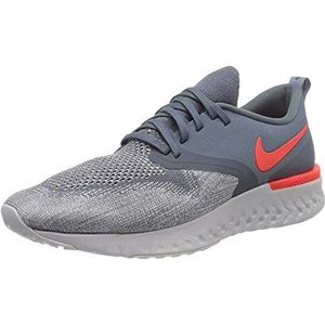 Nike Odyssey React 2 Flyknit atletiekschoenen voor heren, Meerkleurige Armory Blue Bright Crimson Vast Grey 000, 42 EU