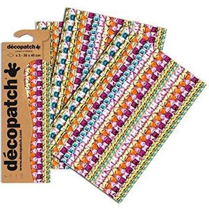 Decopatch Papier No. 630 (paars kleurrijke sierstenen, 395 x 298 mm) 3-pack