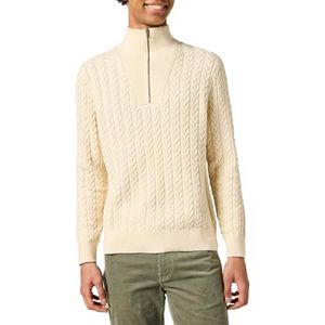 Wrangler Half Zip Knit Sweatshirt voor heren, ecru, M