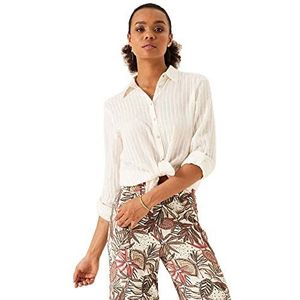 Garcia Damesshirt met lange mouwen, gebroken wit, S, off-white, S
