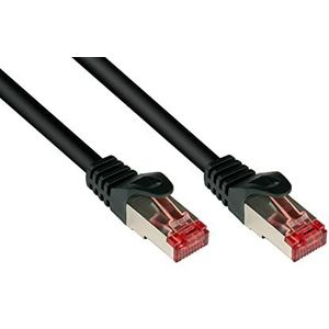 Good Connections Cat.5e Ethernet LAN patchkabel met vergrendeling RNS, SF/UTP, 100MHz, Gigabit geschikt (10/100/1000-Base-T Ethernet-netwerken) - bijvoorbeeld voor patchpaneel, switch, router, modem Cat. 6 aansluitkabel. 5 m zwart