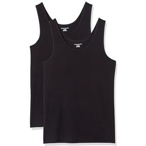 Amazon Essentials Women's Tanktop met slanke pasvorm, Pack of 2, Zwart, S