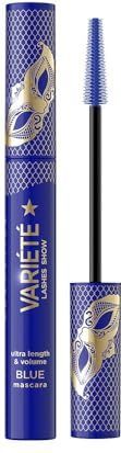 Eveline Cosmetics Varit Deep Blue Mascara, verlengend en volumineus, 24 uur houdbaar, met siliconen borstel