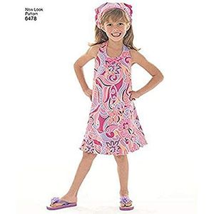 New Look patroon jurk s 6478 Child'Neckholder, zomerjurk, strandjurk jurk jurk en sjaal,