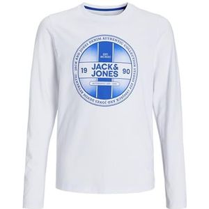 JACK&JONES JUNIOR Jjrio Tee Ls Crew Neck Mni Shirt met lange mouwen voor jongens, wit, 122