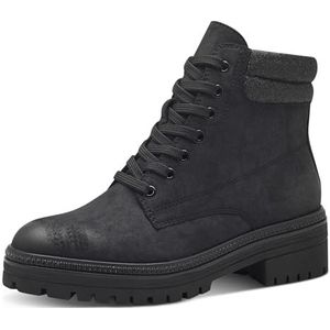 Marco Tozzi Dames warme voering veterboot 2-26278-43 mode-laarzen, zwart/glas, 37 EU, Black Glam, 37 EU
