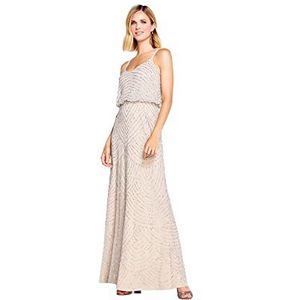 Adrianna Papell LNG blouson jurk voor dames, zilver/nude, 36