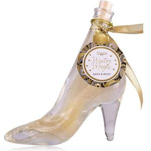 Accentra WINTER MAGIC schuimbad in pumps, badschuim, doucheschuim, douchegel in een glazen fles in pumps met hoge hak, stilettolook, geur: vanille, damescadeau Kerstmis