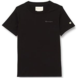 Champion Eco Future Light Jersey Regular S/S T-shirt voor meisjes, zwart, 3-4 jaar