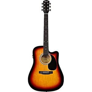 Fender 0930307006 SA-105CE Dreadnought-Cutaway elektrische gitaar – zwart Full 4/4 sunburst