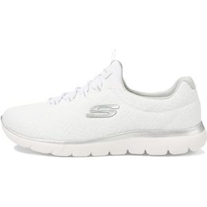 Skechers Women's Summits, Wit Mesh/Zilver & Grijs Trim, 4.5 UK, Witte Mesh Zilvergrijze Trim, 37.5 EU