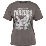 Charcoal Gray - T-shirt - Korte Mouwen - Ronde Hals - Zonder Sluiting