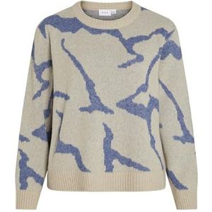 Vipollie L/S O-Neck Knit Top/TES, Natural Melange, L