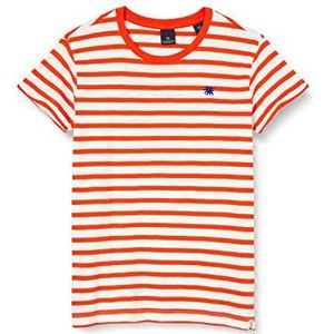 Scotch & Soda Yarn Dyed Striped Tee met Small Chest Embroidery T-shirt voor meisjes, Combo D 0220, 6