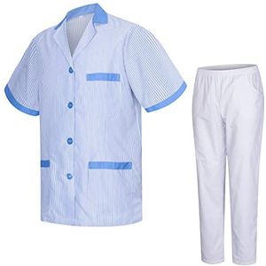 MISEMIYA - Kazak en broek voor sanitair, uniseks, medische uniformen, Ref-8178, Hemelsblauw 68, S