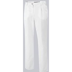BP 1647-400-21-40l broek voor vrouwen, met plooien en zakken, 215,00 g/m² stofmix, wit, 40 l