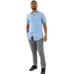 Superdry Studios Casual Linen S/S Shirt Light Blue Chambray M, lichtblauw, chambray, M