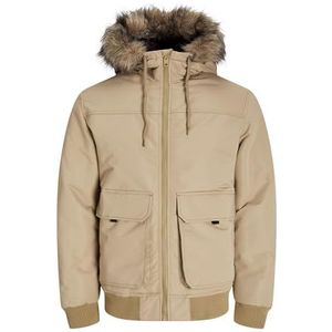 JACK & JONES Jjconstruct Bomberjack voor heren, imitatiebont, Elmwood, XL
