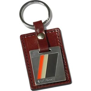 Audi A16-2299 Sleutelhanger Leer Hanger Sleutelring, Donkerrood, rood, Eén maat, Klassiek