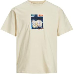 Jack & Jones Jornoto Art Tee SS Crew Neck, Botercrème., S