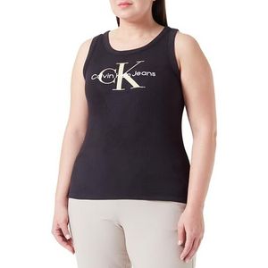 Calvin Klein Jeans Archival Monologo Rib tanktops voor dames, zwart., L